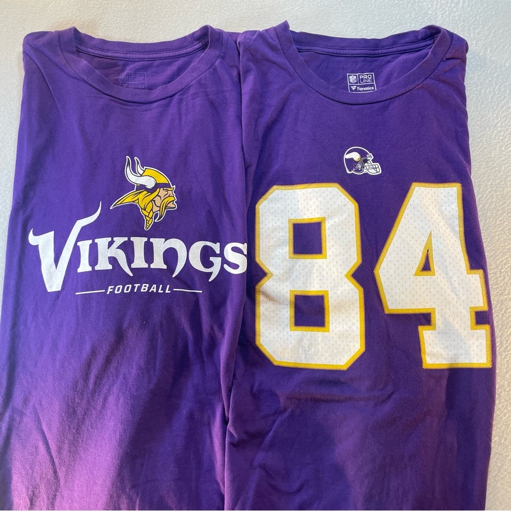 Fanatics Minnesota Vikings Football T Shirt Lot of (2) Size 5XL Pro Line